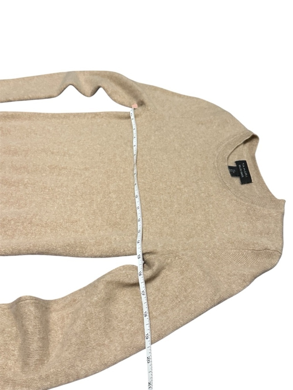 Cashmere Sweater Tahari 100% Small S Soft Neutral Crewneck - Picture 7 of 9